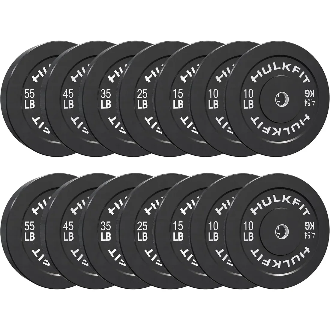 HULKFIT Black Bumper Plate Sets