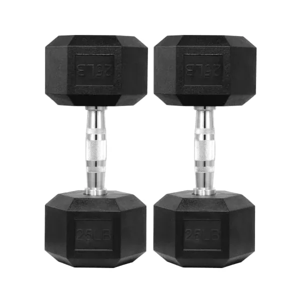 HULKFIT Rubber Hex Dumbbell Pairs