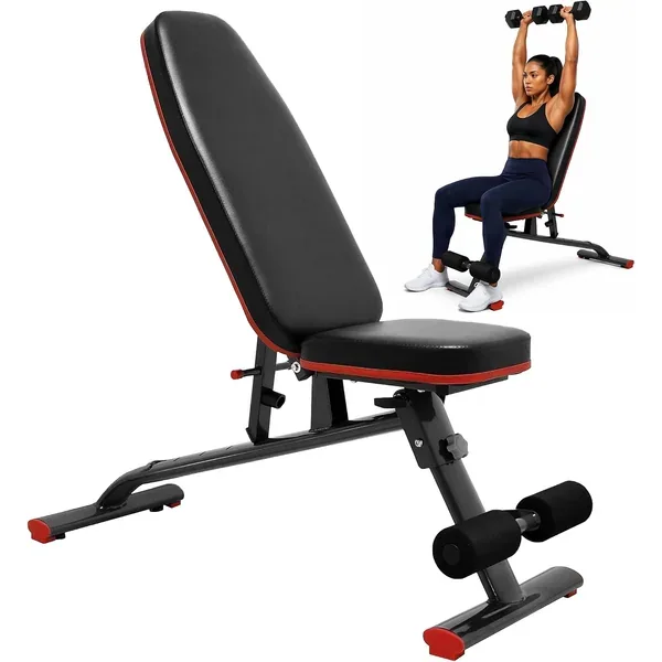 HULKFIT Flat or Adjustable Weight Bench
