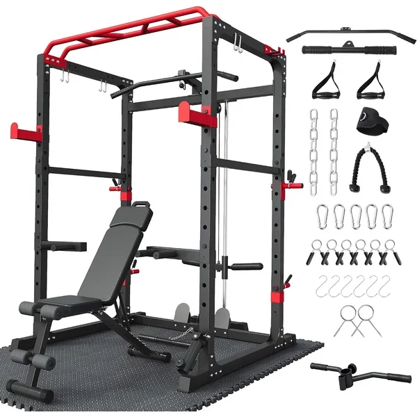 HULKFIT Power Rack with Lat Pulldown