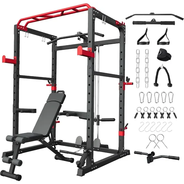 HULKFIT Power Rack with Lat Pulldown