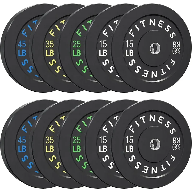 HULKFIT Olympic Bumper Plate Sets, 270 lb · Black