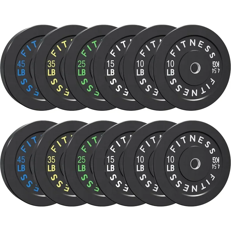 HULKFIT Olympic Bumper Plate Sets, 280 lb · Black