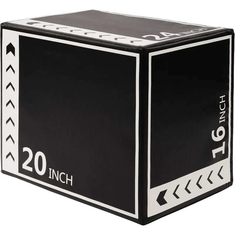 HULKFIT 3-in-1 Foam Plyo Box, 16" x 20" x 24" · Black/White
