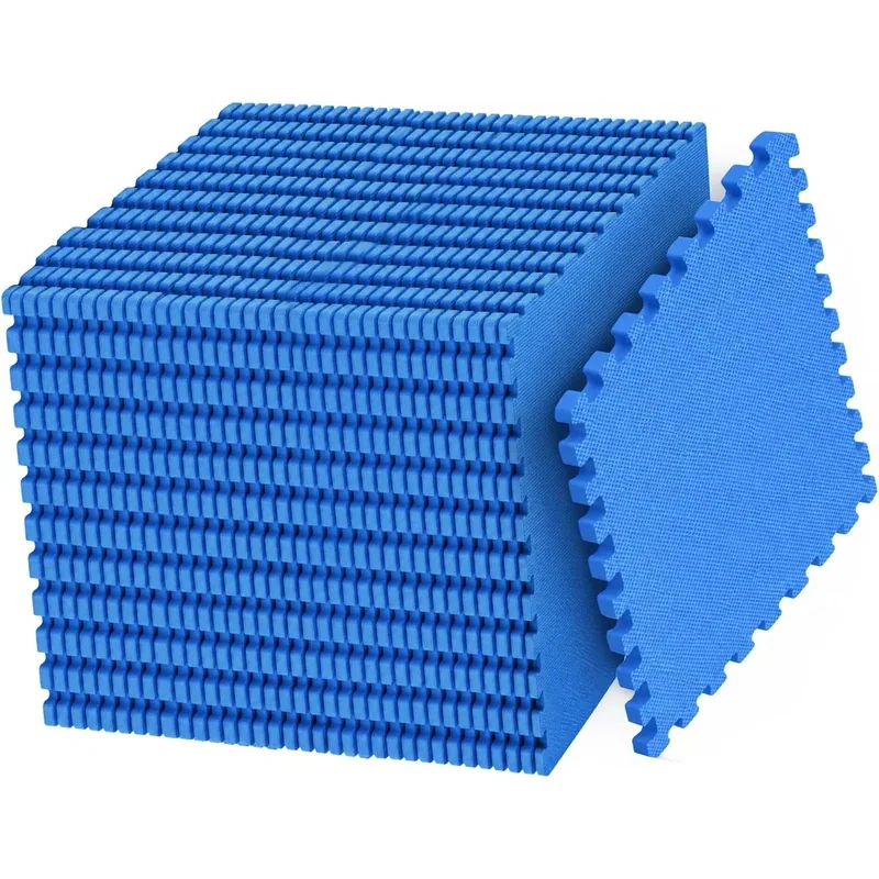 HULKFIT Interlocking Foam Tiles, 1/2 Inch, 24"L x 24"W x 0.5"Th · Blue · 36
