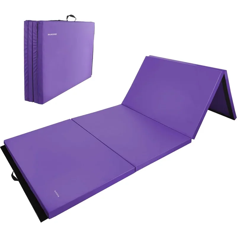 HULKFIT 4 x 8 ft Folding Gymnastics Mat, 4x8 · Purple