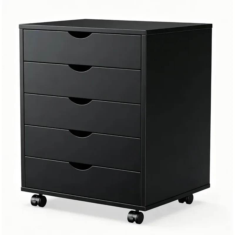 HULKFIT Drawer Storage Cabinet on Casters, 5 Drawers · Black