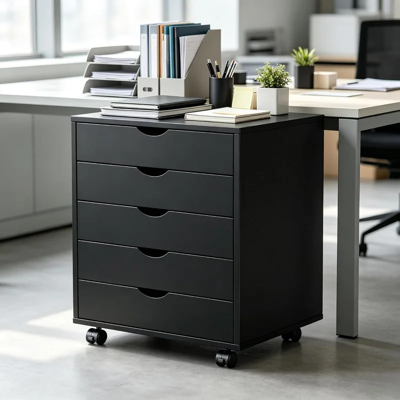 HULKFIT Drawer Storage Cabinet on Casters, 5 Drawers · Black