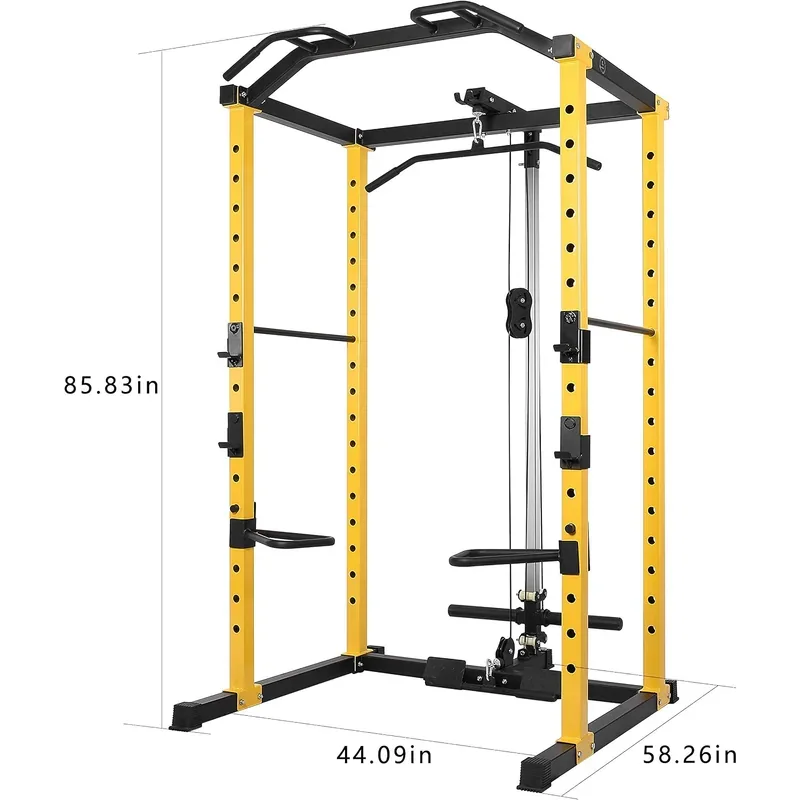 HULKFIT 1000 lb Adjustable Power Cage, Yellow