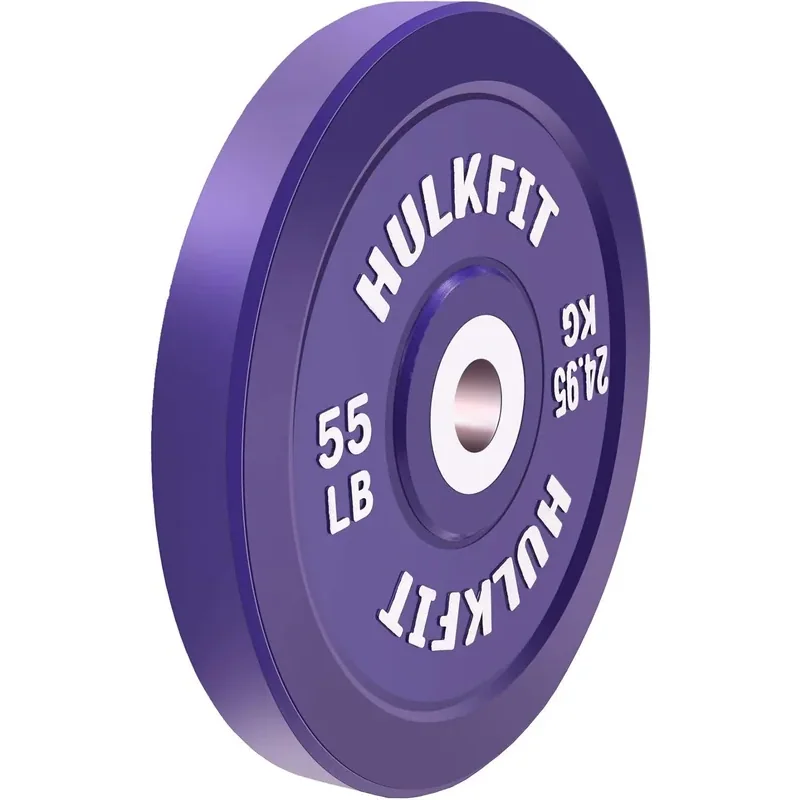HULKFIT Bumper Plate with Steel Insert, 55 lb · Purple