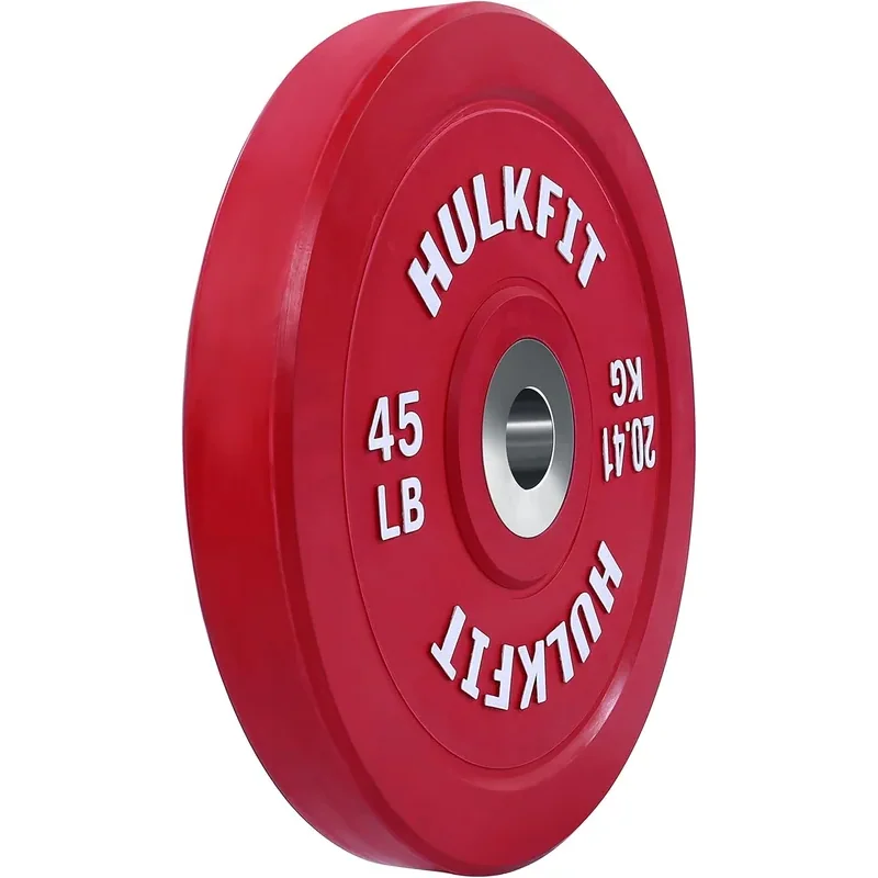 HULKFIT Bumper Plate with Steel Insert, 45 lb · Red